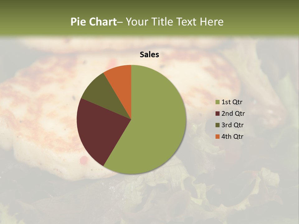A Plate Of Food With Chicken On Top Of It PowerPoint Template