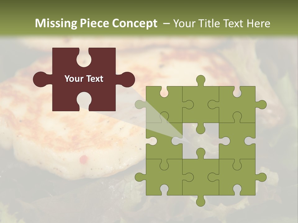 A Plate Of Food With Chicken On Top Of It PowerPoint Template