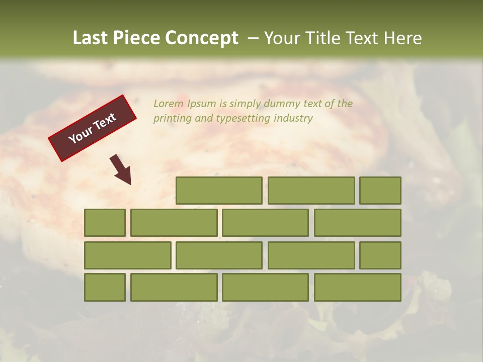 A Plate Of Food With Chicken On Top Of It PowerPoint Template