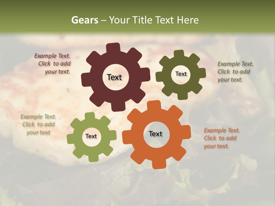A Plate Of Food With Chicken On Top Of It PowerPoint Template