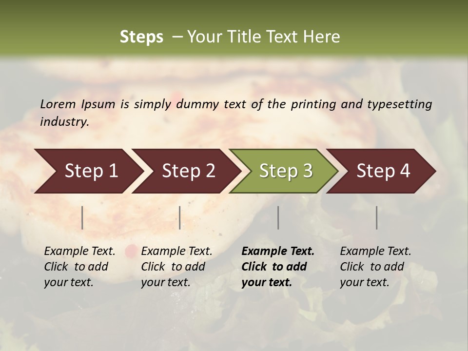 A Plate Of Food With Chicken On Top Of It PowerPoint Template