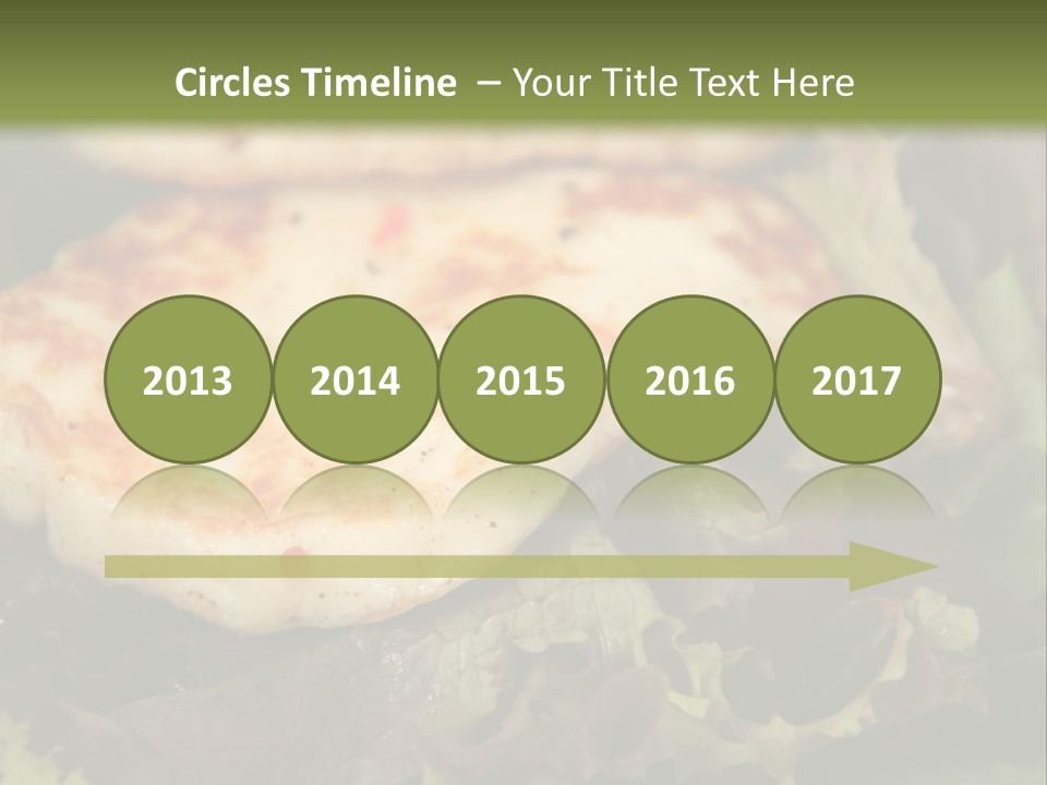 A Plate Of Food With Chicken On Top Of It PowerPoint Template