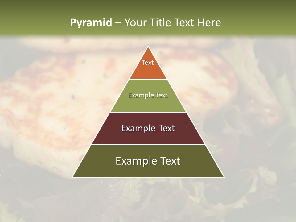 A Plate Of Food With Chicken On Top Of It PowerPoint Template