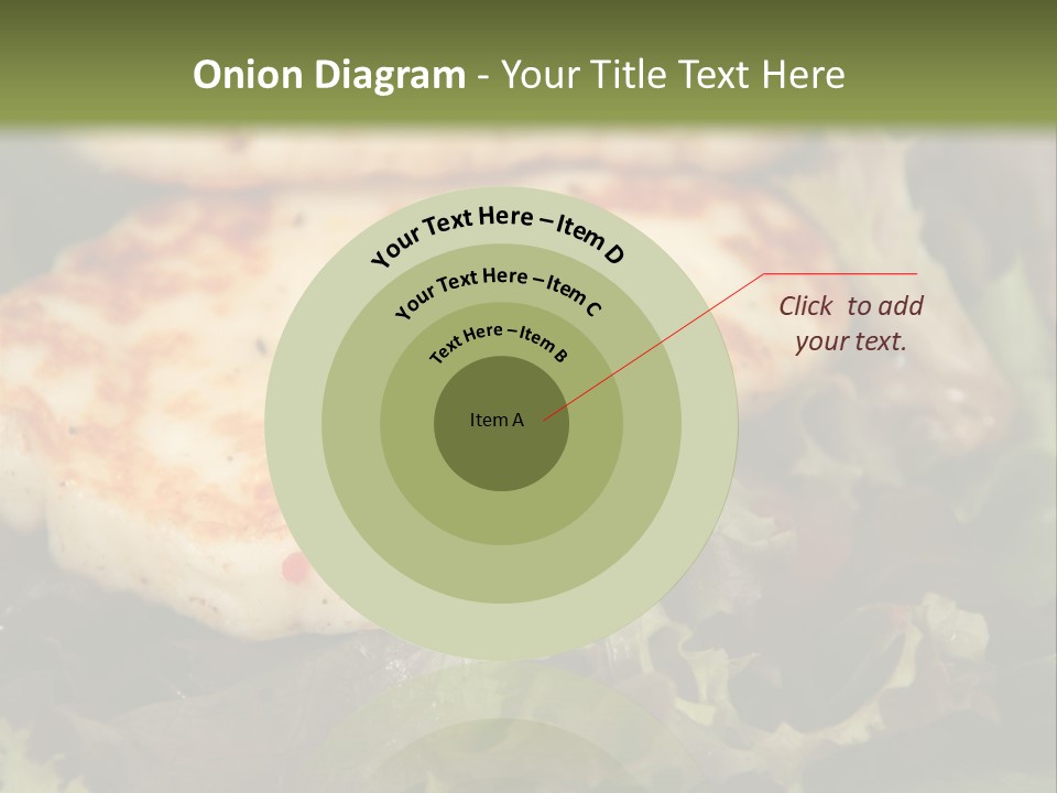 A Plate Of Food With Chicken On Top Of It PowerPoint Template