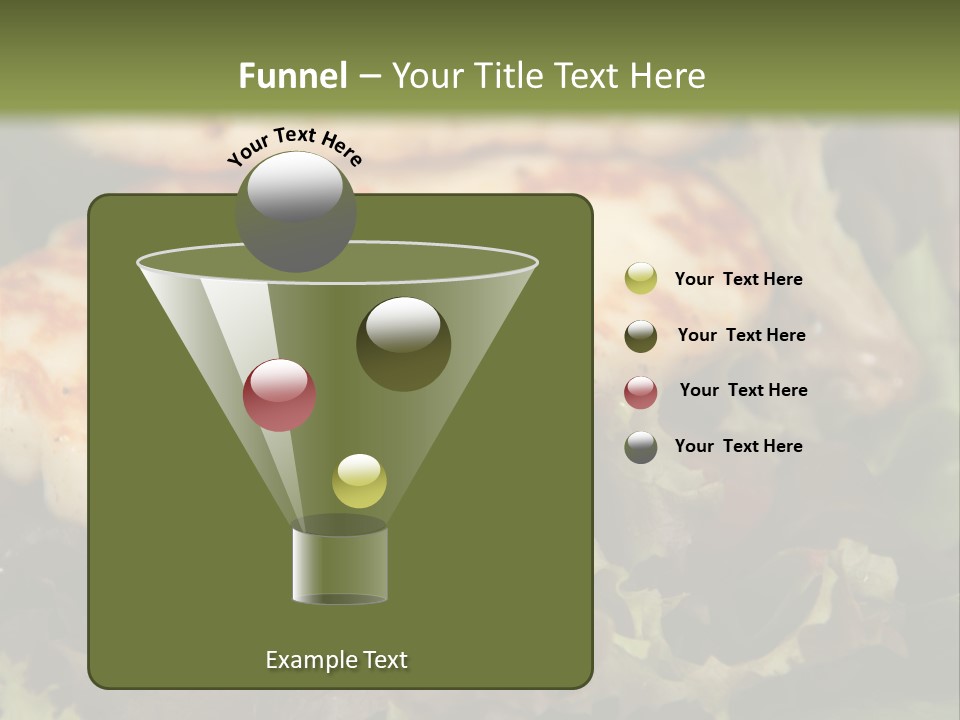 A Plate Of Food With Chicken On Top Of It PowerPoint Template