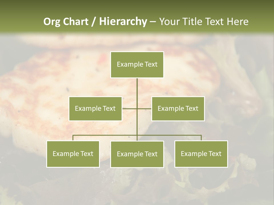 A Plate Of Food With Chicken On Top Of It PowerPoint Template