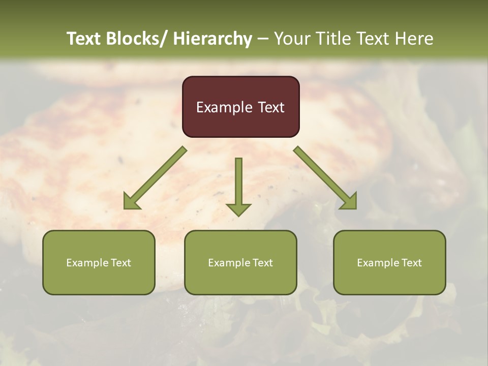 A Plate Of Food With Chicken On Top Of It PowerPoint Template