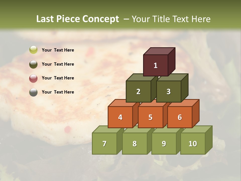 A Plate Of Food With Chicken On Top Of It PowerPoint Template