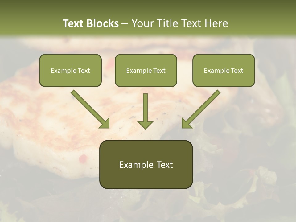 A Plate Of Food With Chicken On Top Of It PowerPoint Template