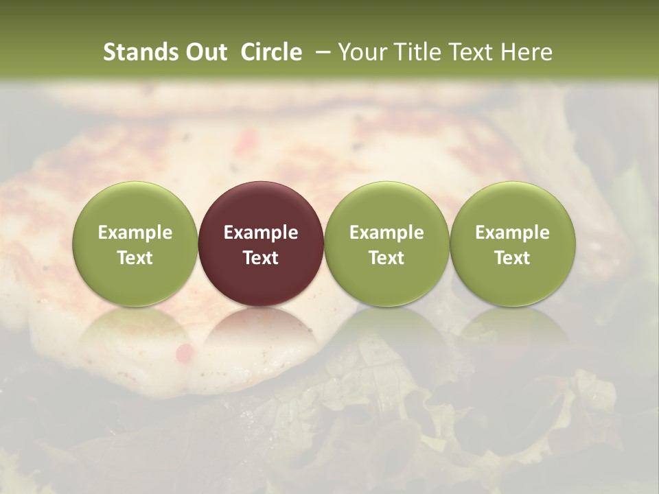 A Plate Of Food With Chicken On Top Of It PowerPoint Template
