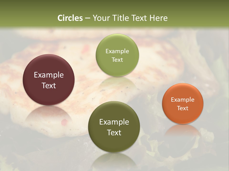 A Plate Of Food With Chicken On Top Of It PowerPoint Template