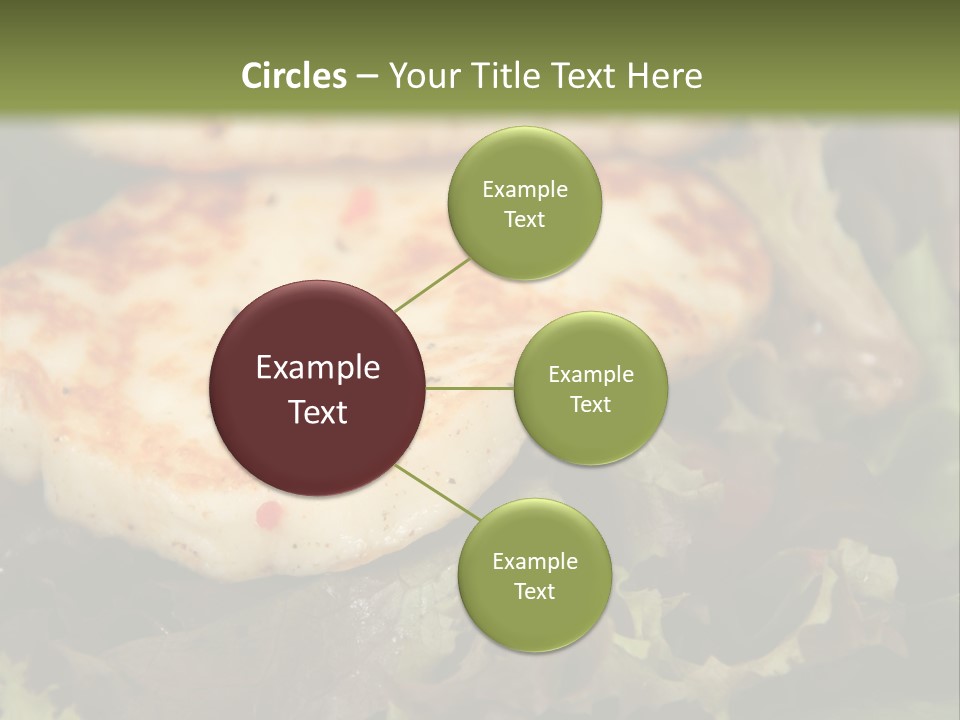 A Plate Of Food With Chicken On Top Of It PowerPoint Template