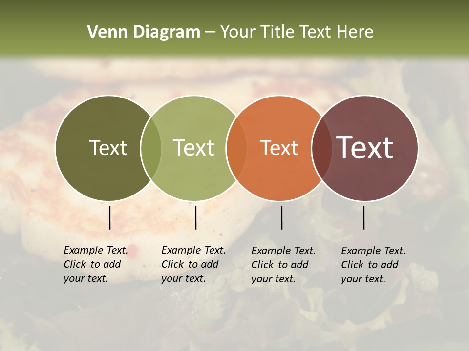 A Plate Of Food With Chicken On Top Of It PowerPoint Template
