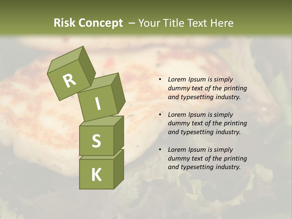 A Plate Of Food With Chicken On Top Of It PowerPoint Template