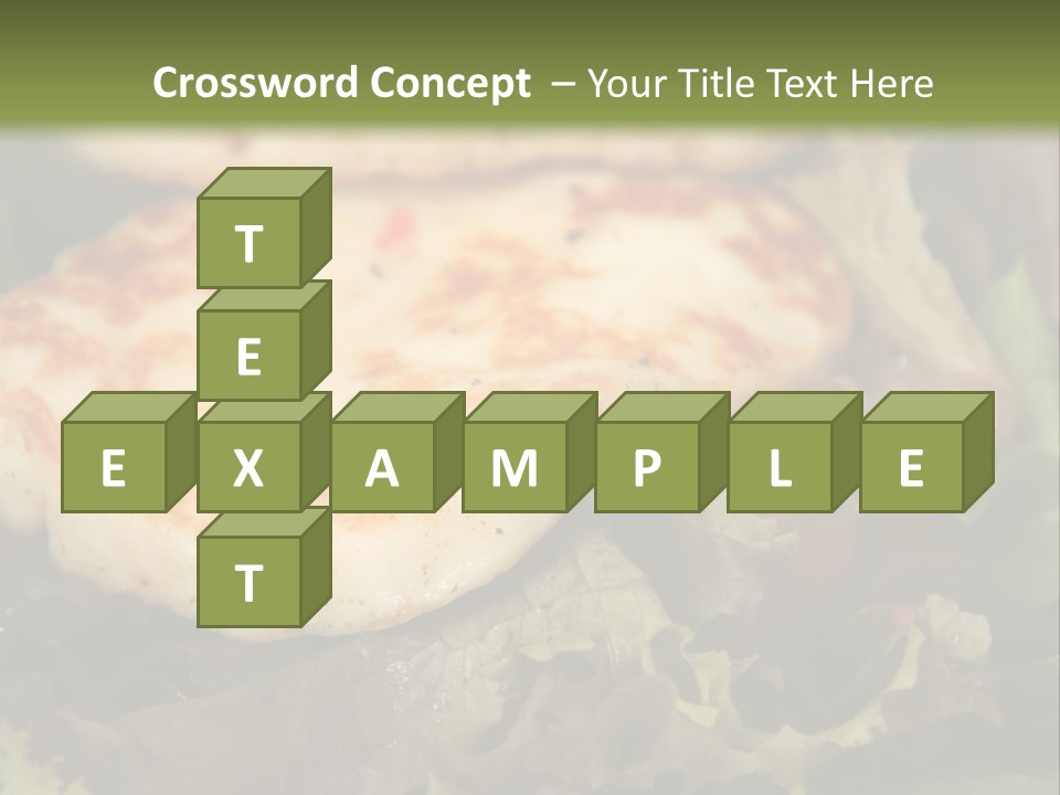 A Plate Of Food With Chicken On Top Of It PowerPoint Template