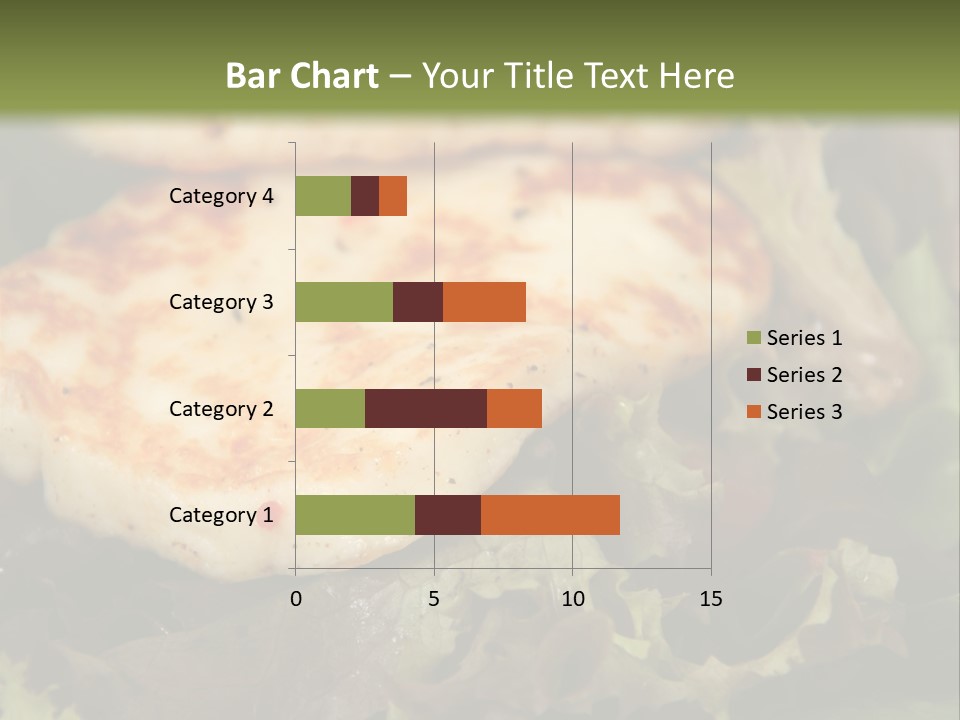 A Plate Of Food With Chicken On Top Of It PowerPoint Template