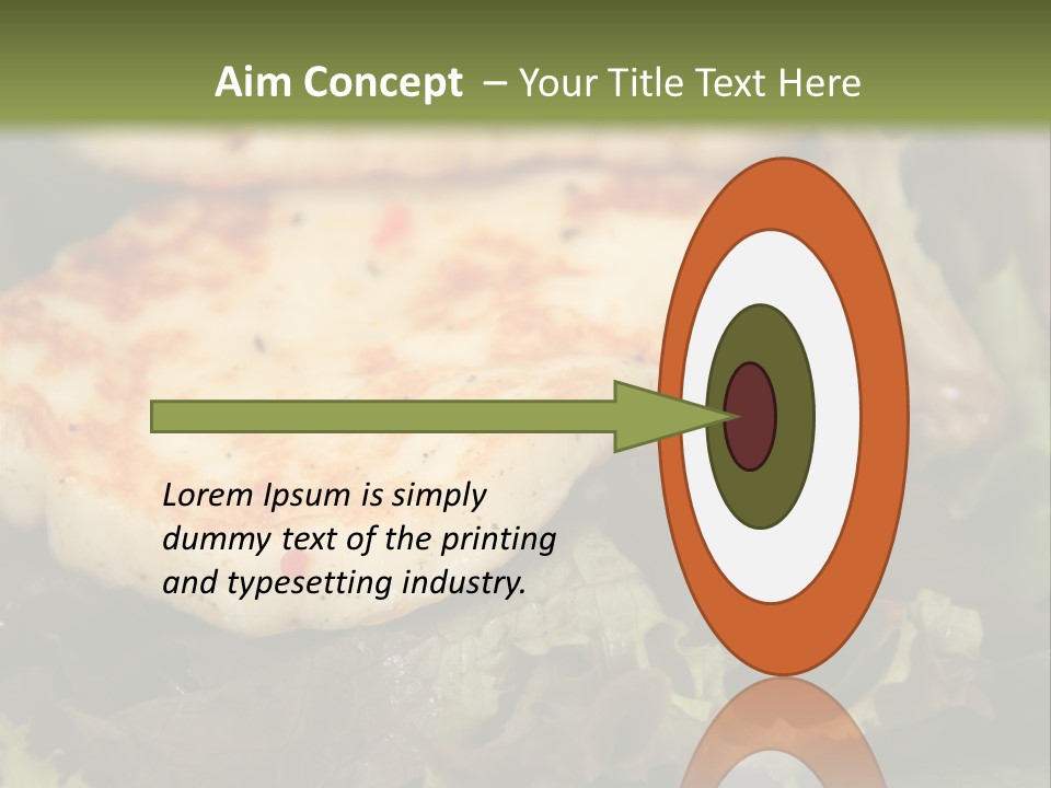 A Plate Of Food With Chicken On Top Of It PowerPoint Template