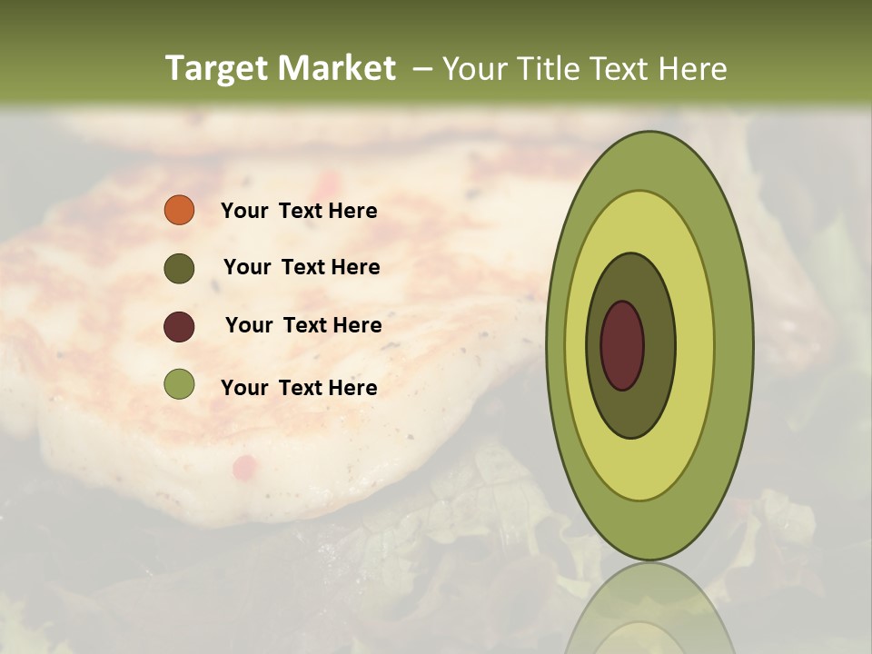 A Plate Of Food With Chicken On Top Of It PowerPoint Template