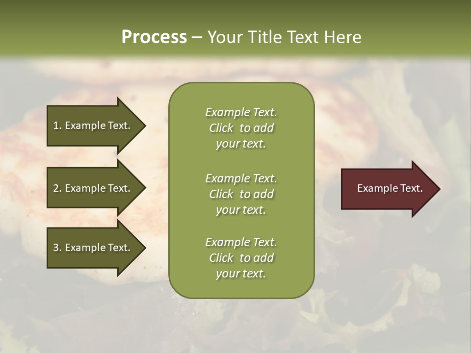 A Plate Of Food With Chicken On Top Of It PowerPoint Template