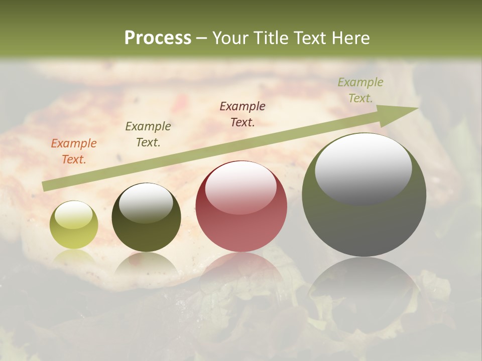 A Plate Of Food With Chicken On Top Of It PowerPoint Template