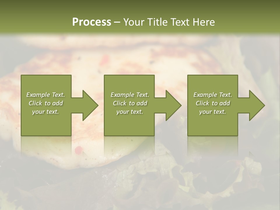 A Plate Of Food With Chicken On Top Of It PowerPoint Template