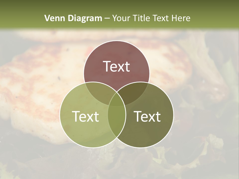A Plate Of Food With Chicken On Top Of It PowerPoint Template