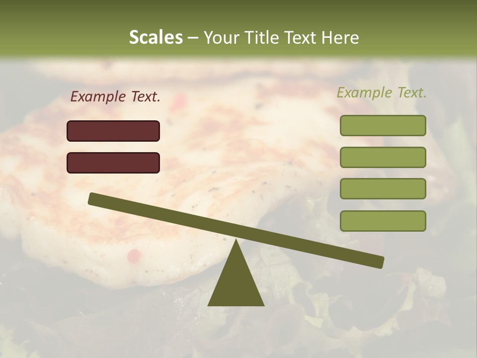 A Plate Of Food With Chicken On Top Of It PowerPoint Template