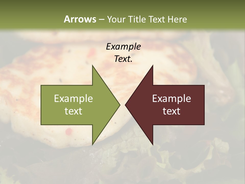 A Plate Of Food With Chicken On Top Of It PowerPoint Template