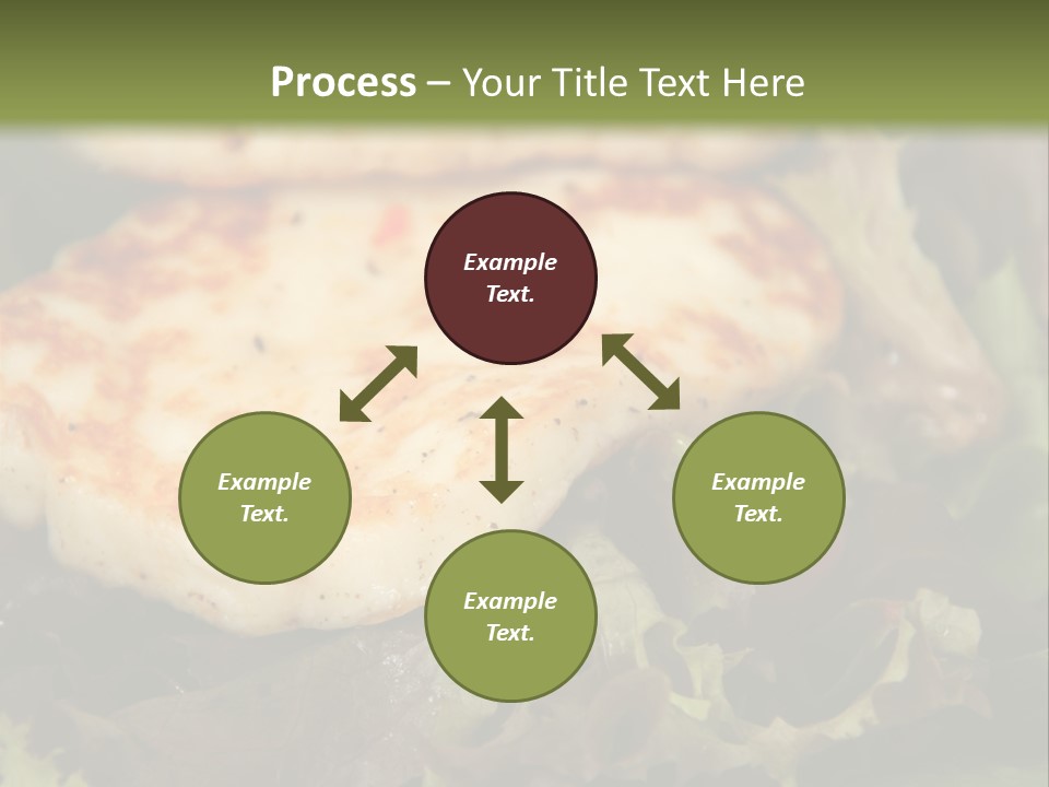 A Plate Of Food With Chicken On Top Of It PowerPoint Template