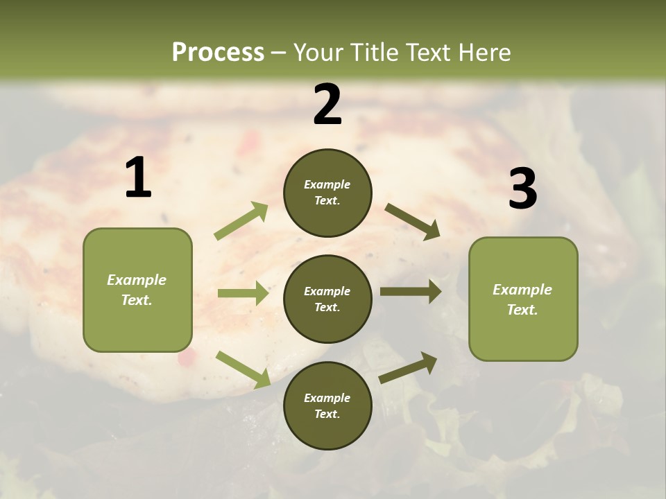 A Plate Of Food With Chicken On Top Of It PowerPoint Template
