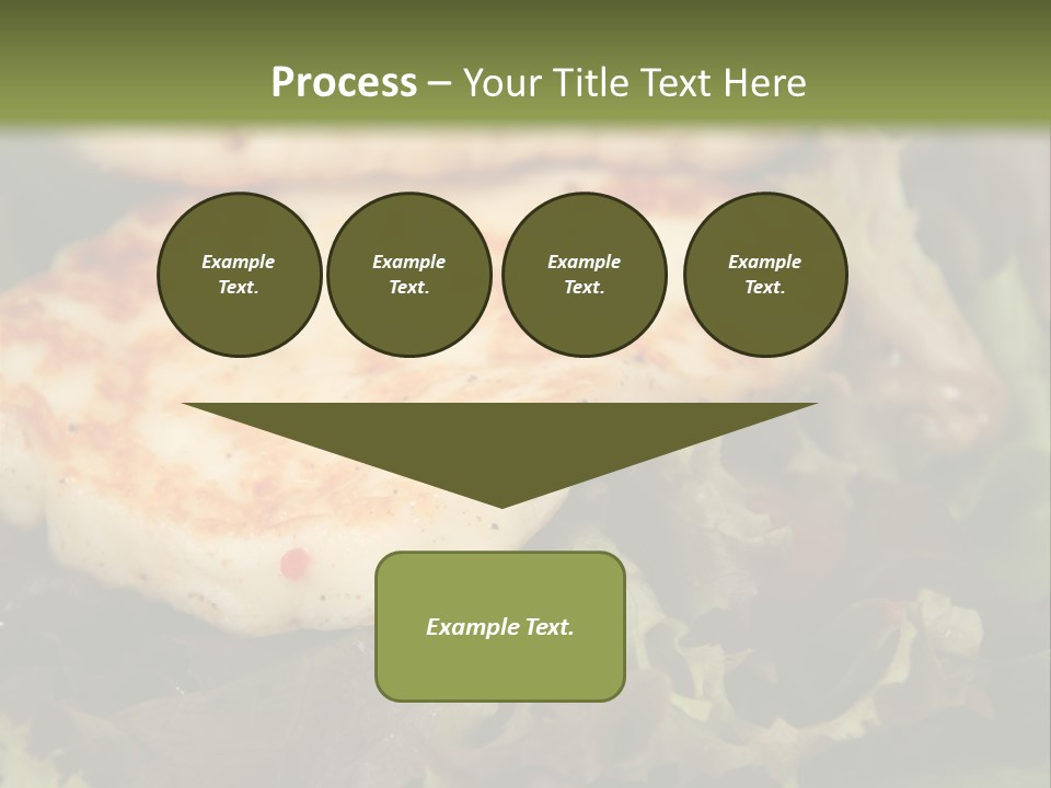 A Plate Of Food With Chicken On Top Of It PowerPoint Template