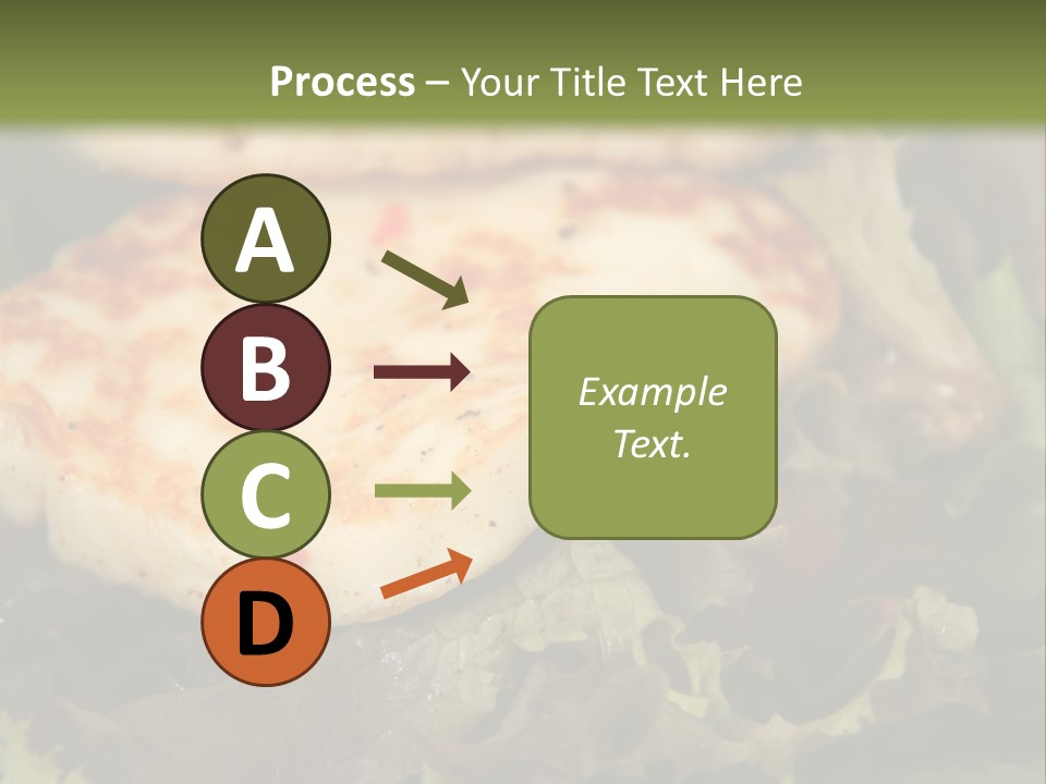 A Plate Of Food With Chicken On Top Of It PowerPoint Template