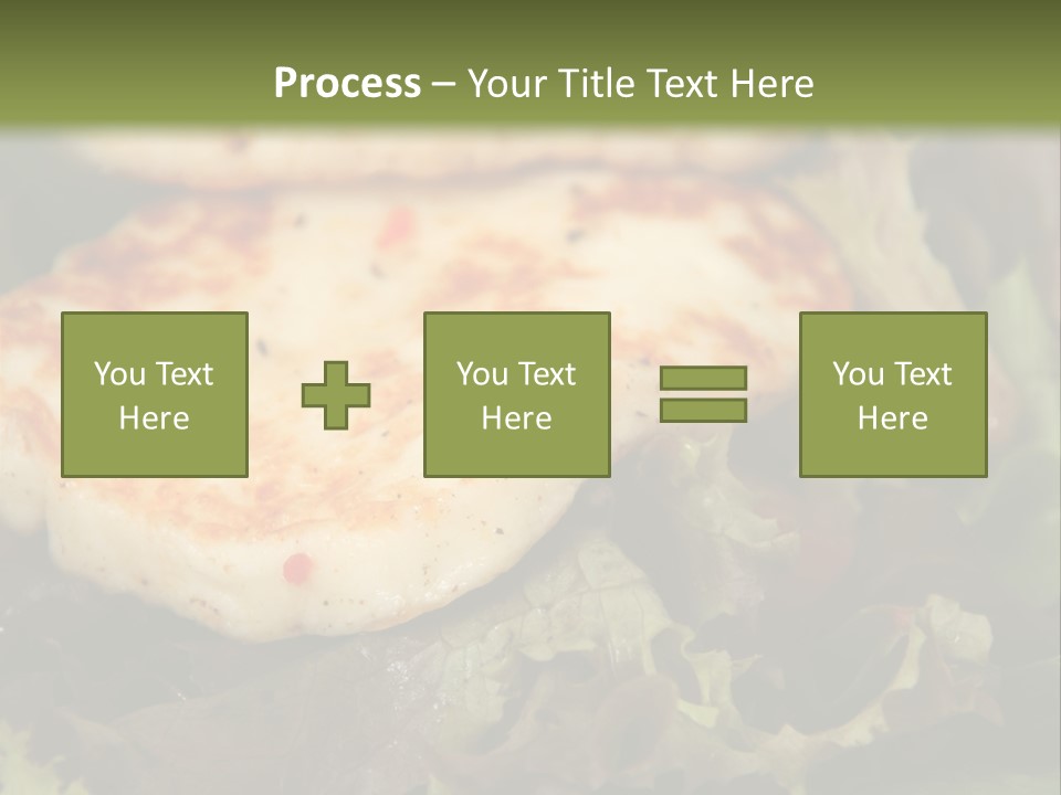A Plate Of Food With Chicken On Top Of It PowerPoint Template