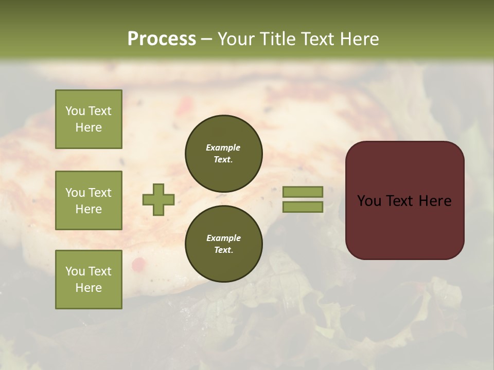 A Plate Of Food With Chicken On Top Of It PowerPoint Template