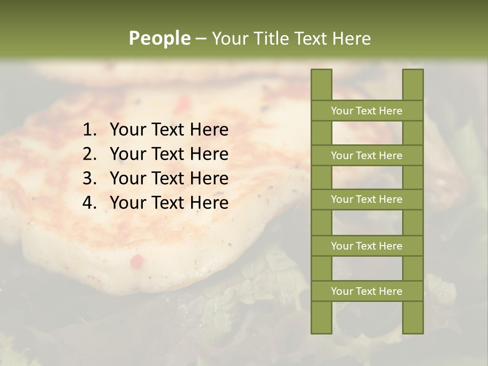 A Plate Of Food With Chicken On Top Of It PowerPoint Template