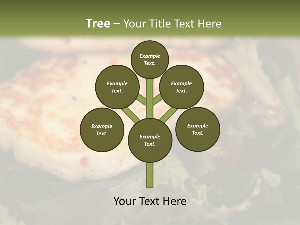 A Plate Of Food With Chicken On Top Of It PowerPoint Template