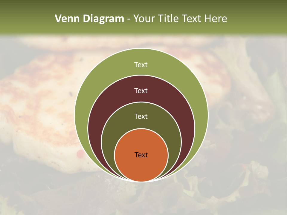 A Plate Of Food With Chicken On Top Of It PowerPoint Template