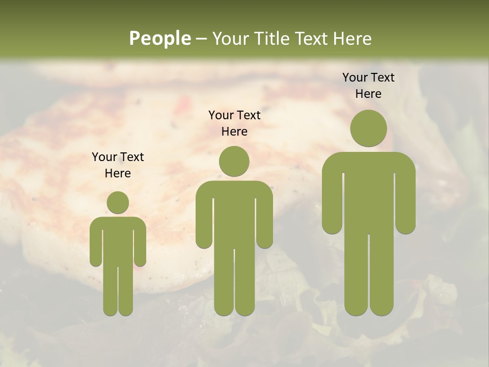 A Plate Of Food With Chicken On Top Of It PowerPoint Template