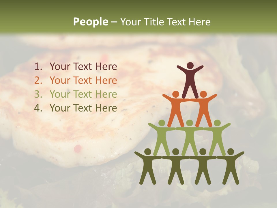 A Plate Of Food With Chicken On Top Of It PowerPoint Template