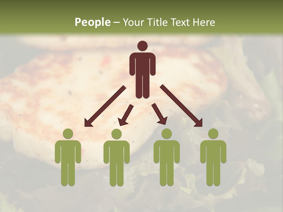 A Plate Of Food With Chicken On Top Of It PowerPoint Template