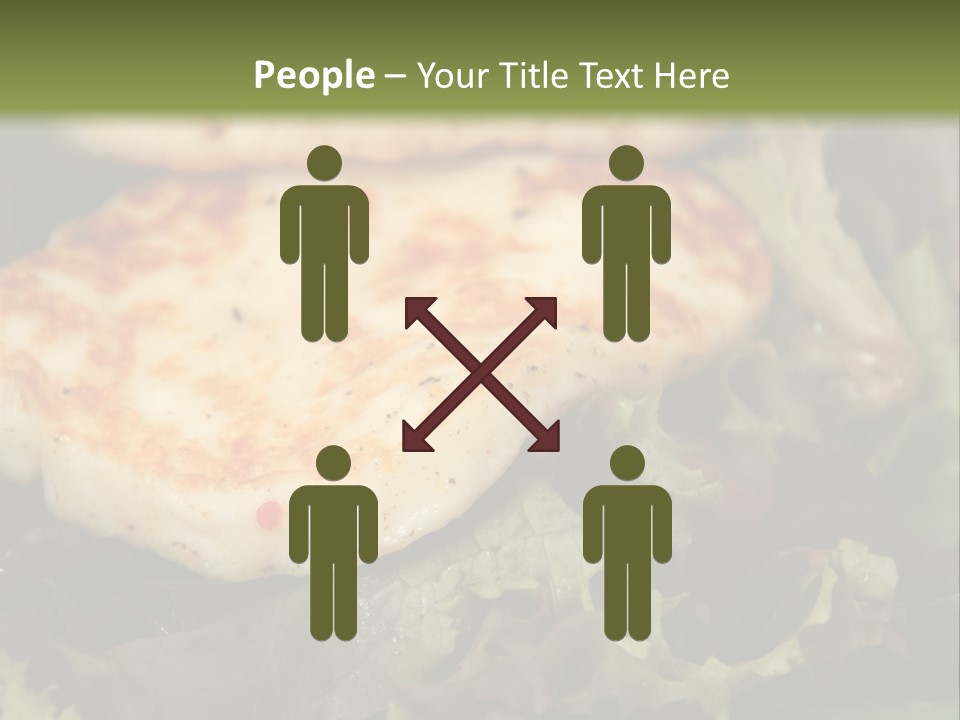 A Plate Of Food With Chicken On Top Of It PowerPoint Template