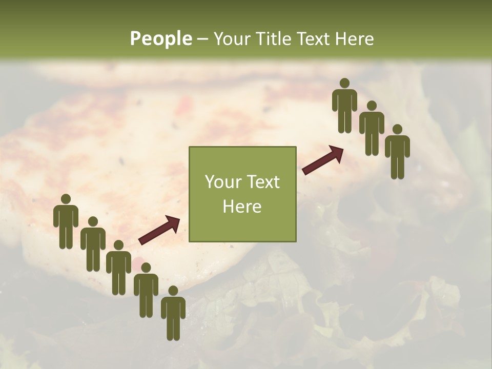 A Plate Of Food With Chicken On Top Of It PowerPoint Template