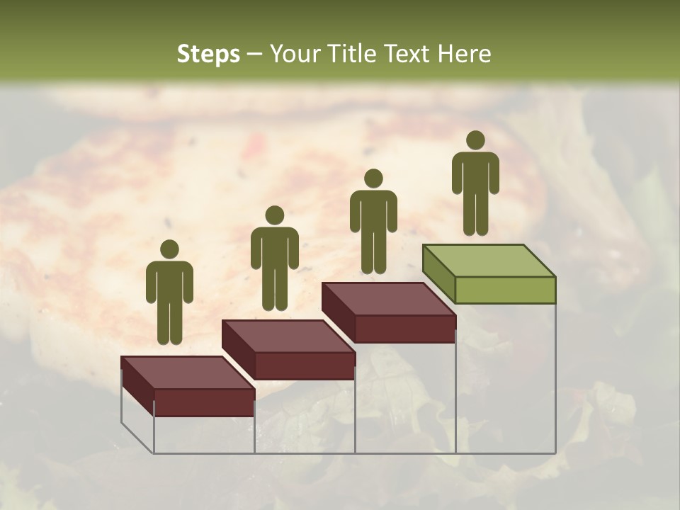 A Plate Of Food With Chicken On Top Of It PowerPoint Template