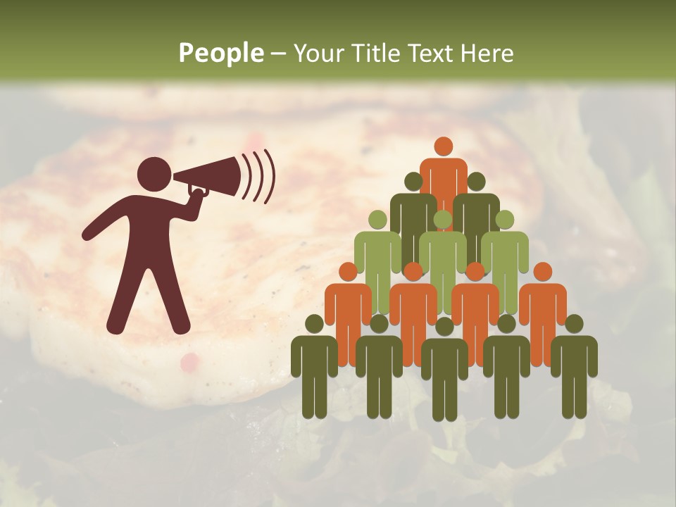 A Plate Of Food With Chicken On Top Of It PowerPoint Template
