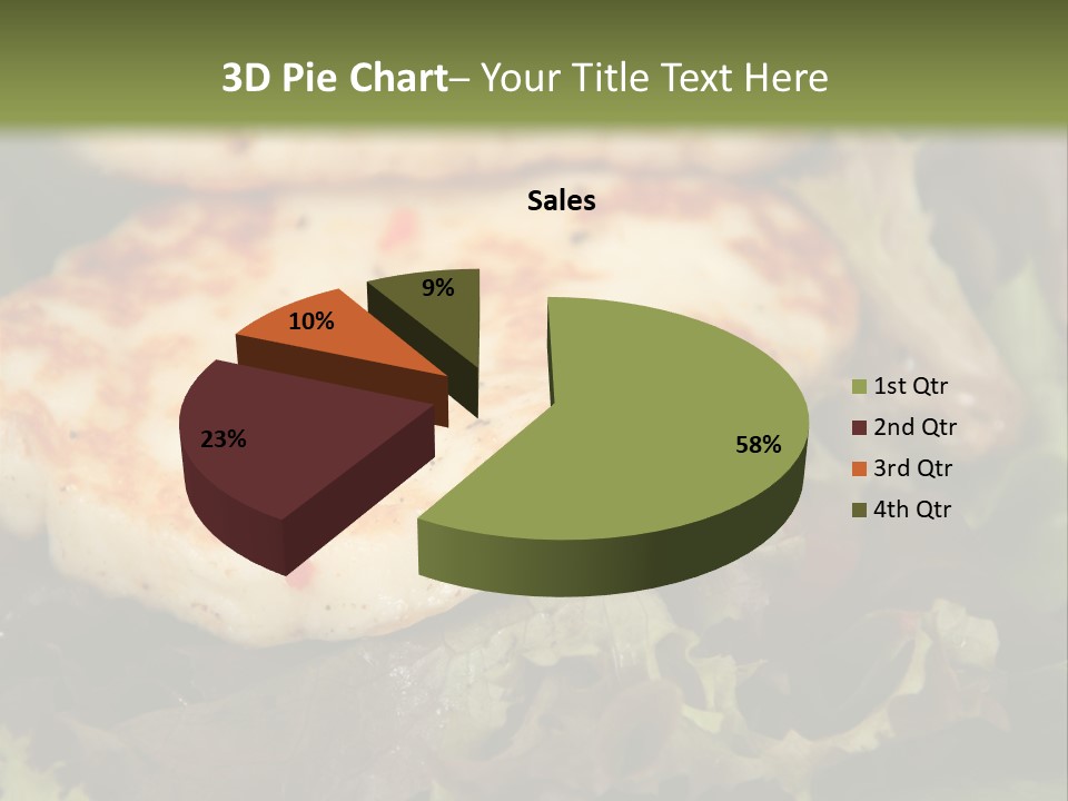 A Plate Of Food With Chicken On Top Of It PowerPoint Template