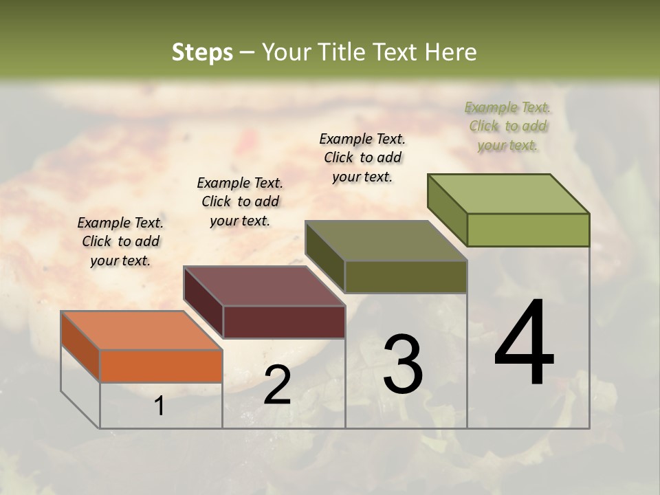 A Plate Of Food With Chicken On Top Of It PowerPoint Template