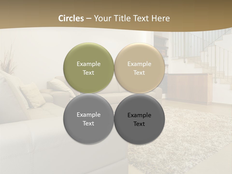 A Living Room With A Couch And A Stair Case PowerPoint Template