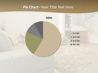 A Living Room With A Couch And A Stair Case PowerPoint Template
