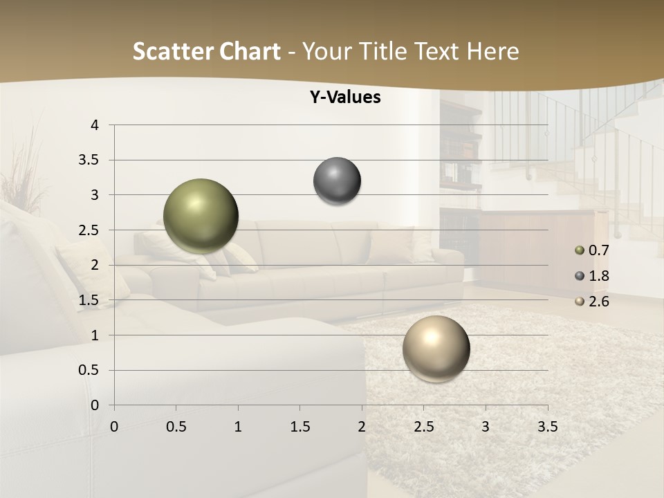 A Living Room With A Couch And A Stair Case PowerPoint Template