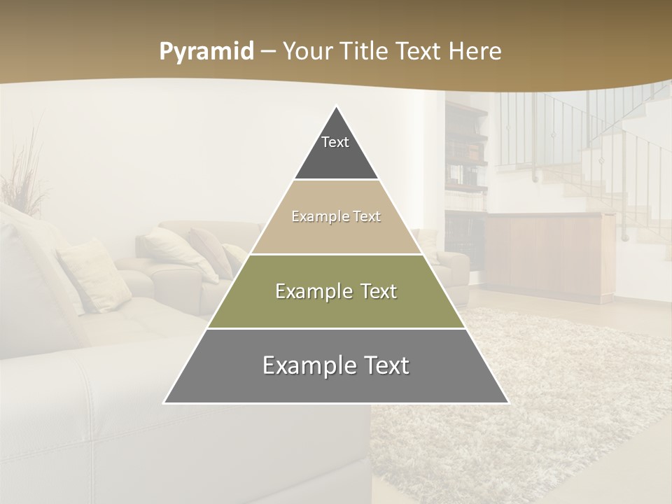 A Living Room With A Couch And A Stair Case PowerPoint Template